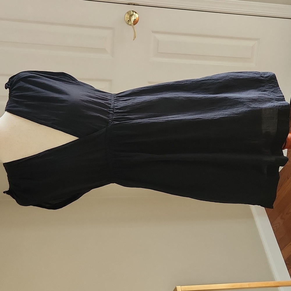 Lauren Ralph Laure Crushed Cotton Swim Dress Black